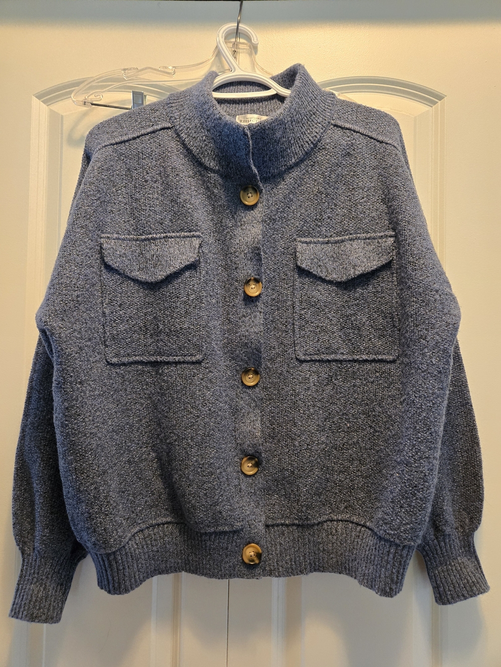 Northern Reflections Heathered Navy Knit Cardigan